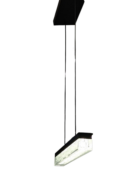 Kendal Lighting "Black Ice with Glacier Glass" LED Linear Pendant - 32”
