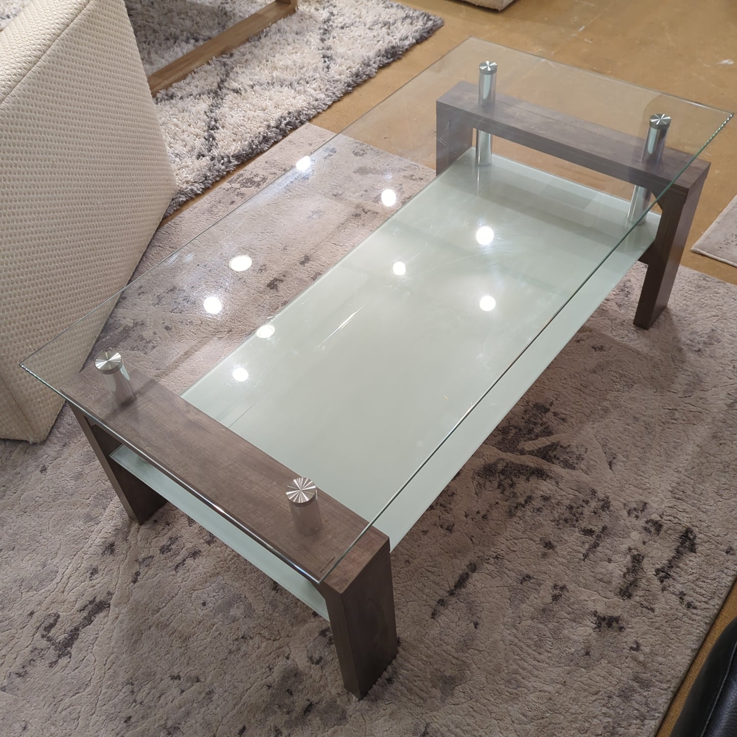 Glass coffee table