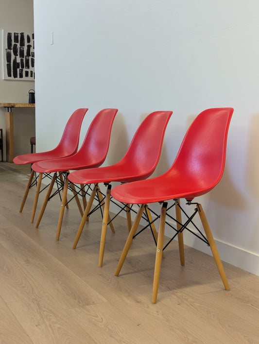 Eames Style Eiffel Molded Plastic Chairs (Set of 4)
