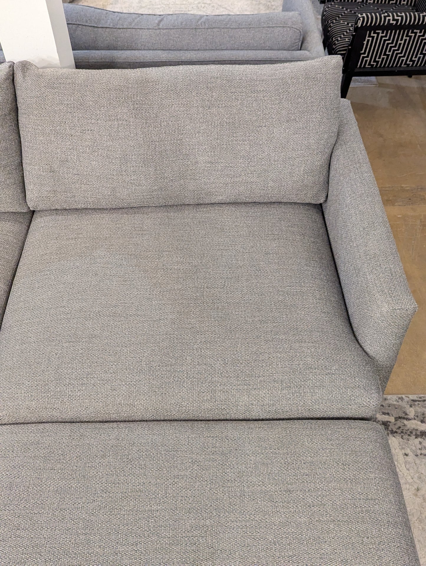 Crate and Barrel Lounge Sofa + Storage Ottomans