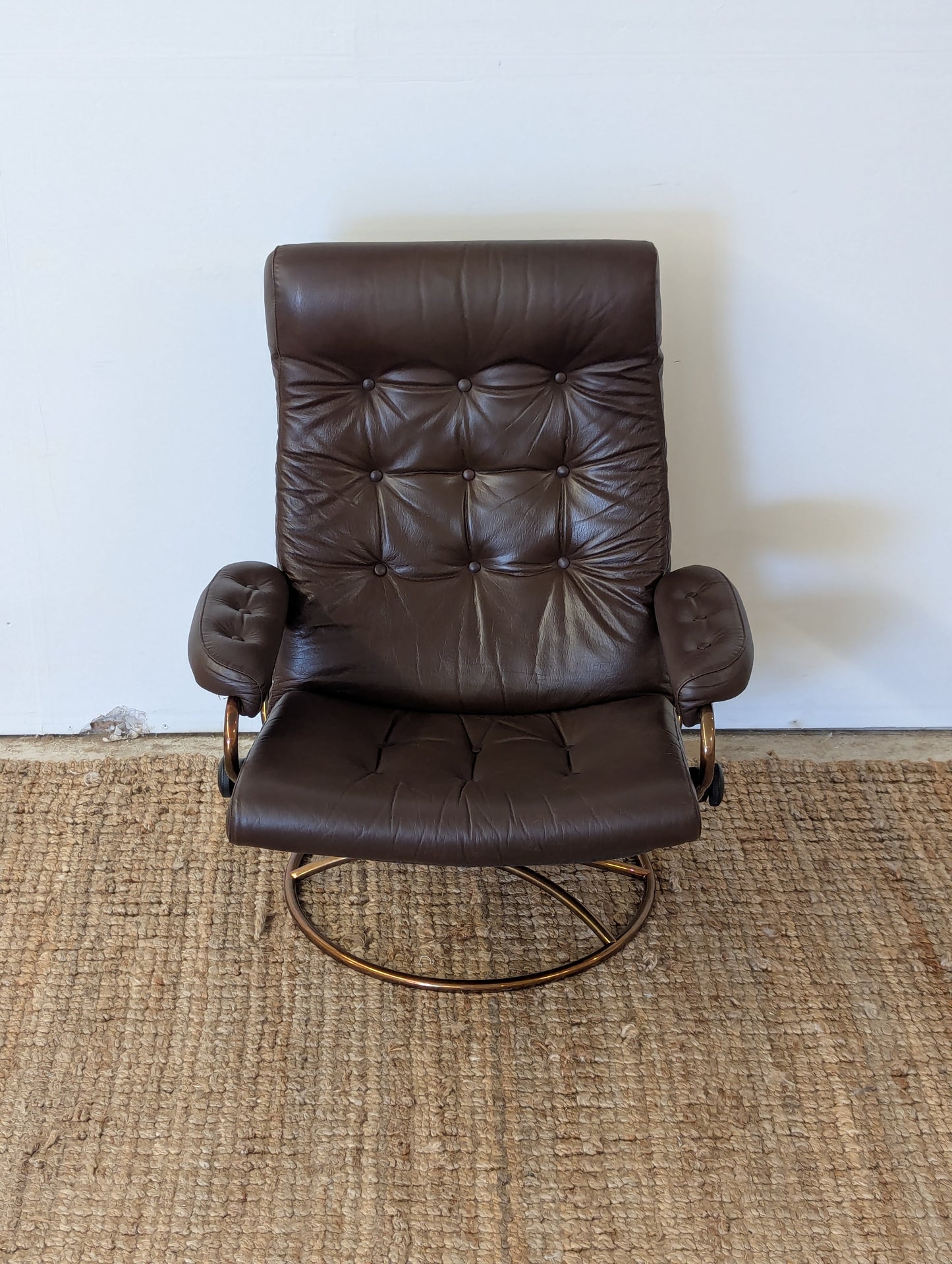 Vintage Ekornes Stressless Reclining Lounge Chair + Ottoman