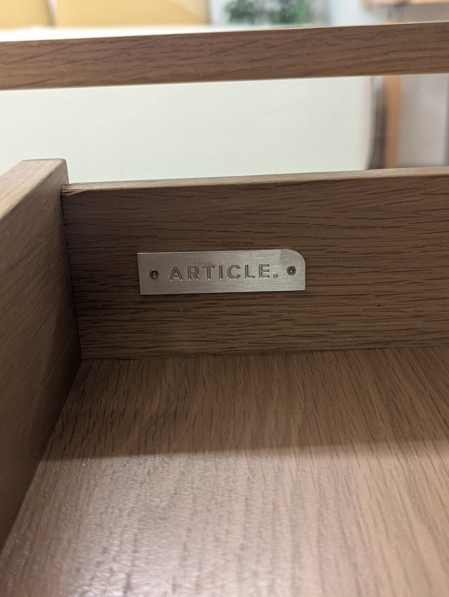Article Mysen 35.5" Glass Cabinet - Natural Oak