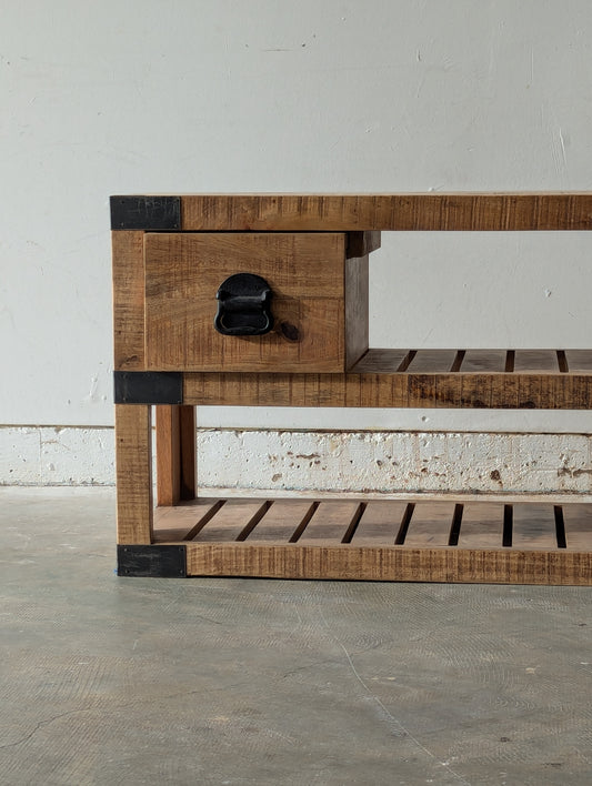 Industrial Mango WoodTable W Storage