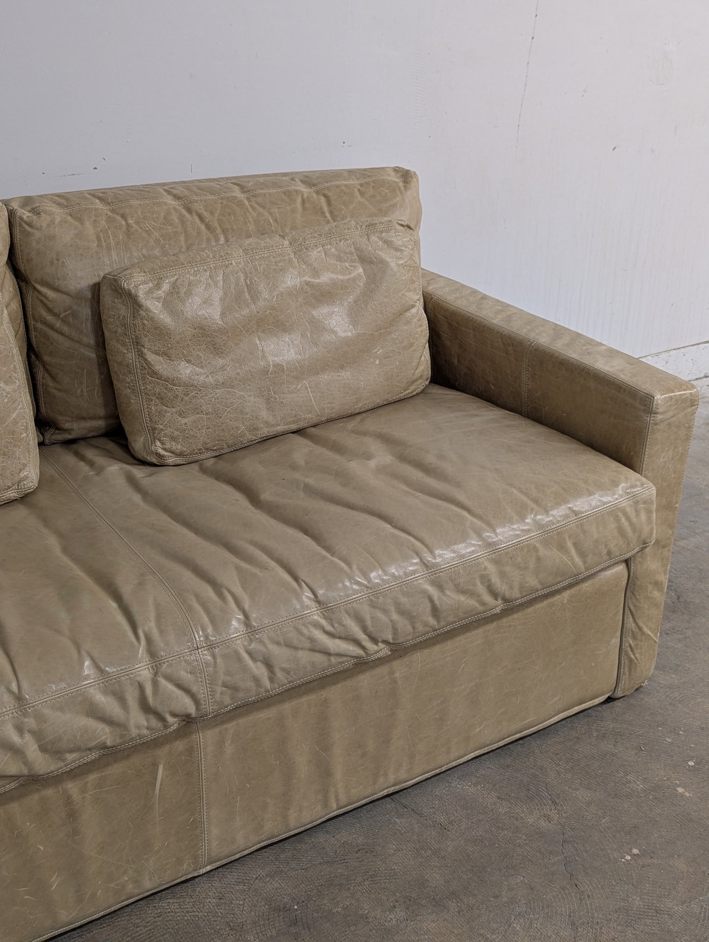 Restoration Hardware Belgian Track Arm Leather Sofa (2 available)