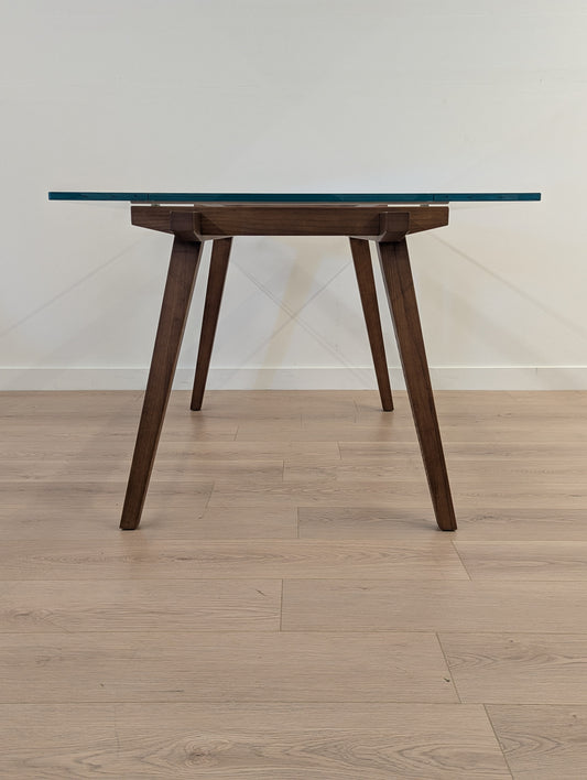 Glass and Wood Dining Table