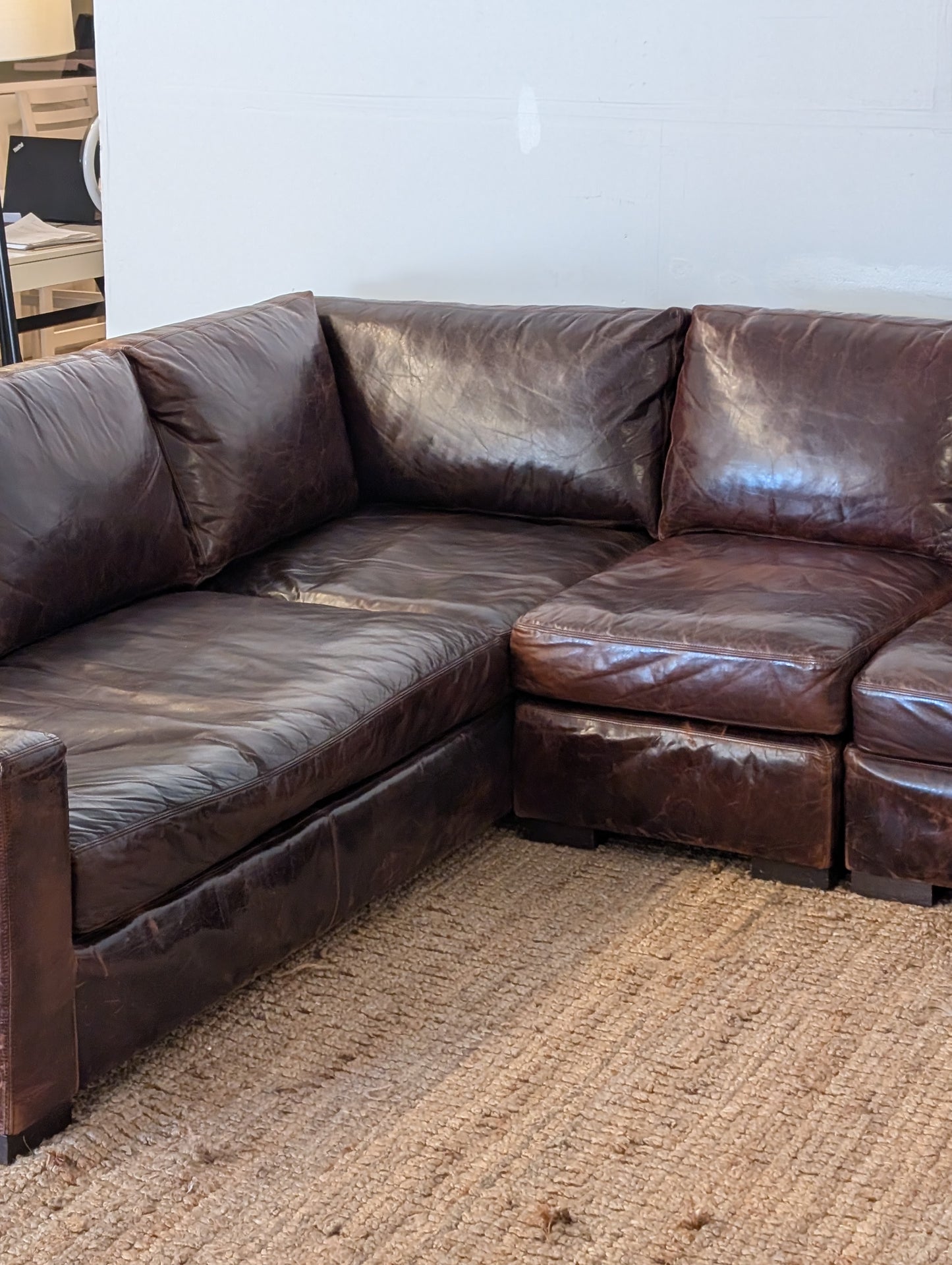 Restoration Hardware Maxwell Leather Sectional