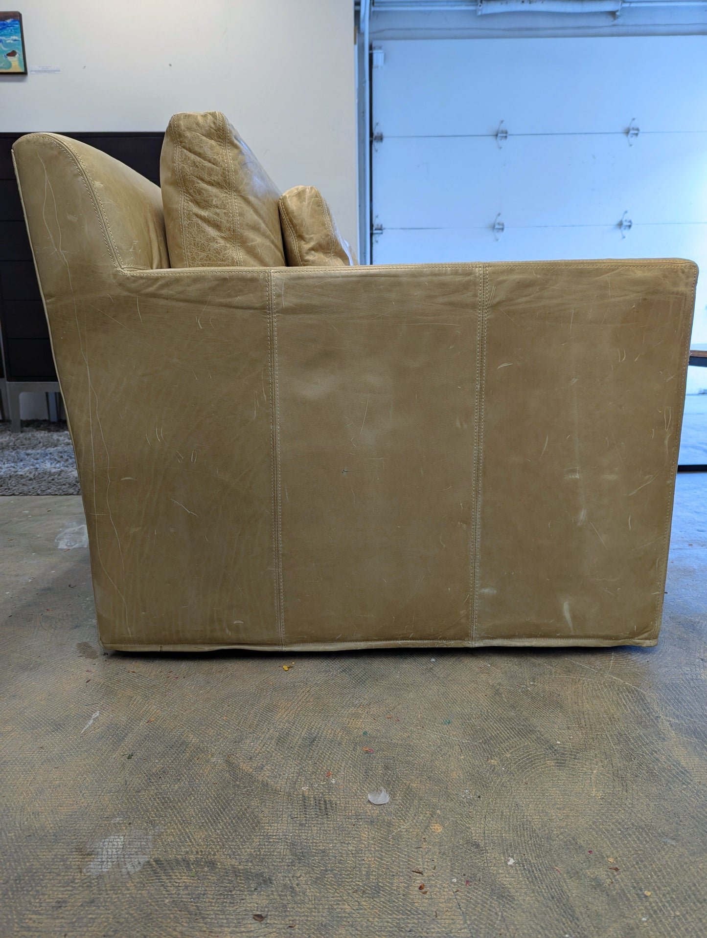 Belgian Track Arm Leather Sofa