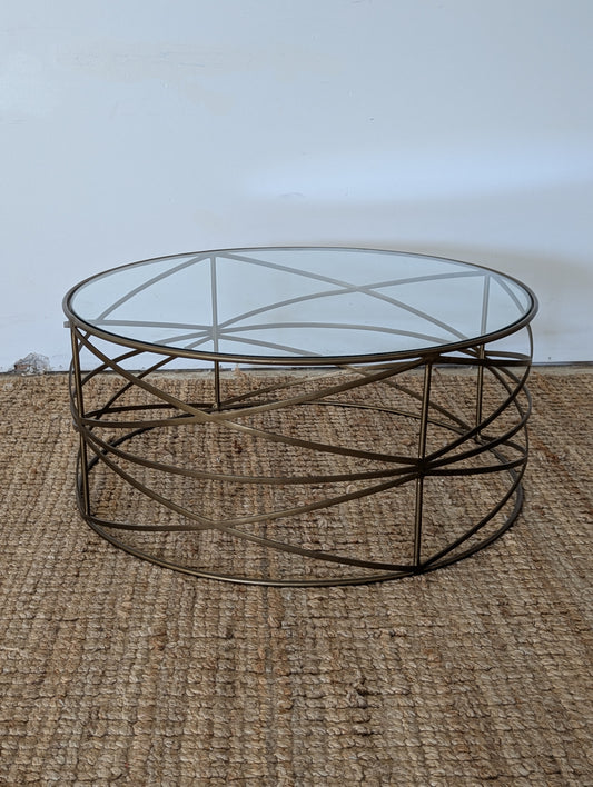 West Elm Sculptural Brass Coffee Table