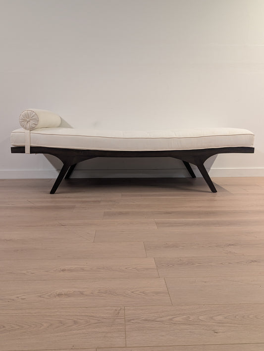 White Linen Chaise Lounge