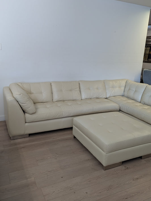 Arizona Leather Newport Sectional with Storage Ottoman