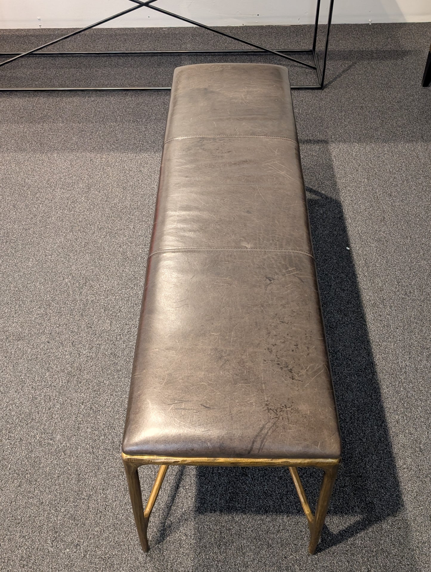 Restoration Hardware Thadeus Leather End Of Bed Bench