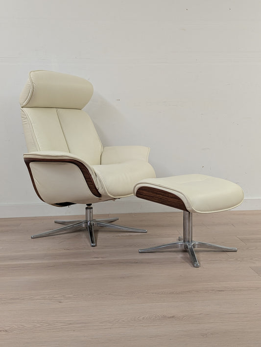 IMG Space 5400S Swivel Leather Recliner + Ottoman
