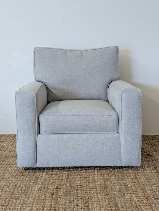 Pottery Barn Comfort Square Arm Swivel Chair