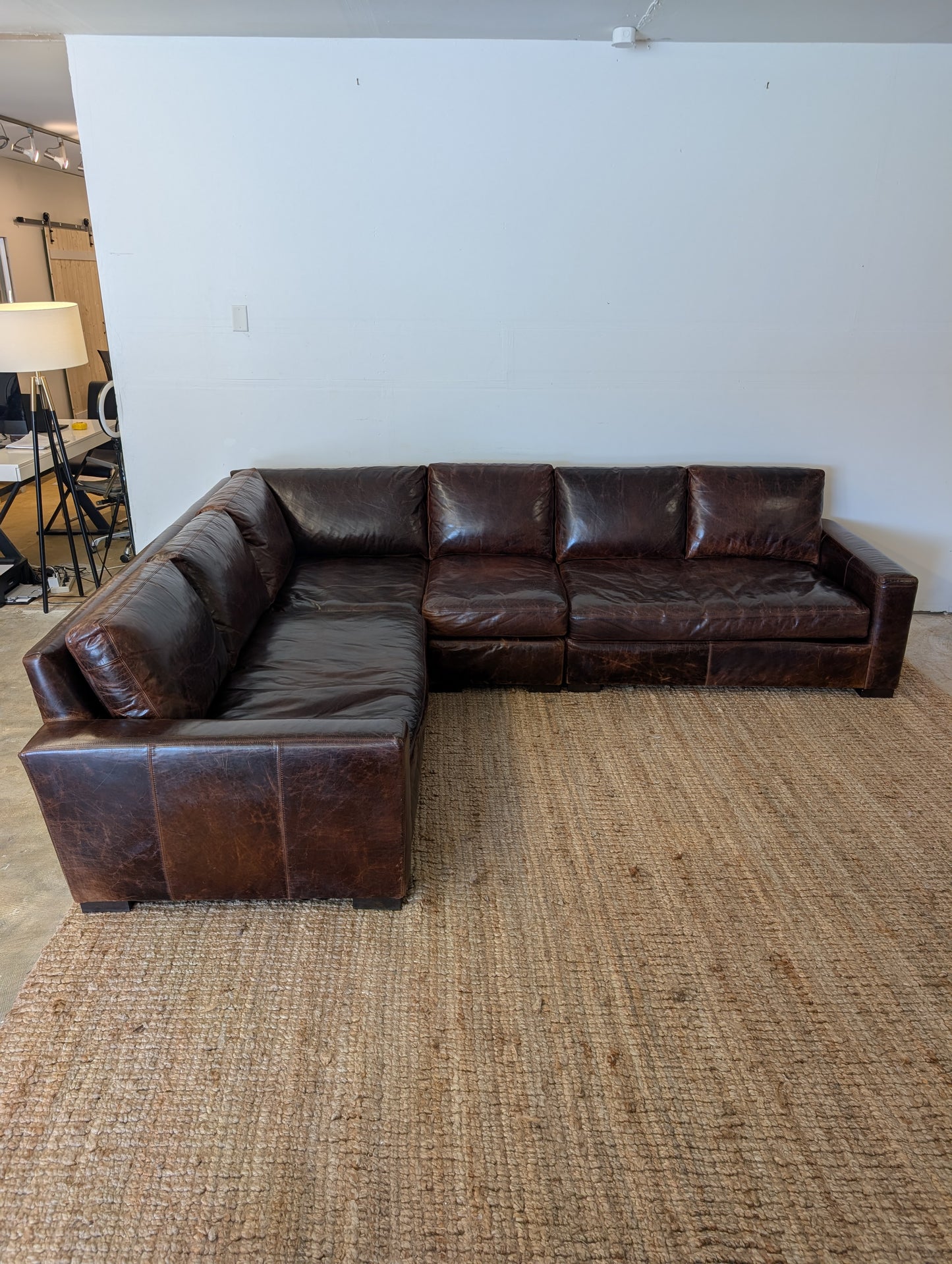 Restoration Hardware Maxwell Leather Sectional