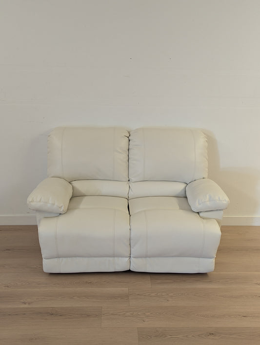 White Leather Loveseat