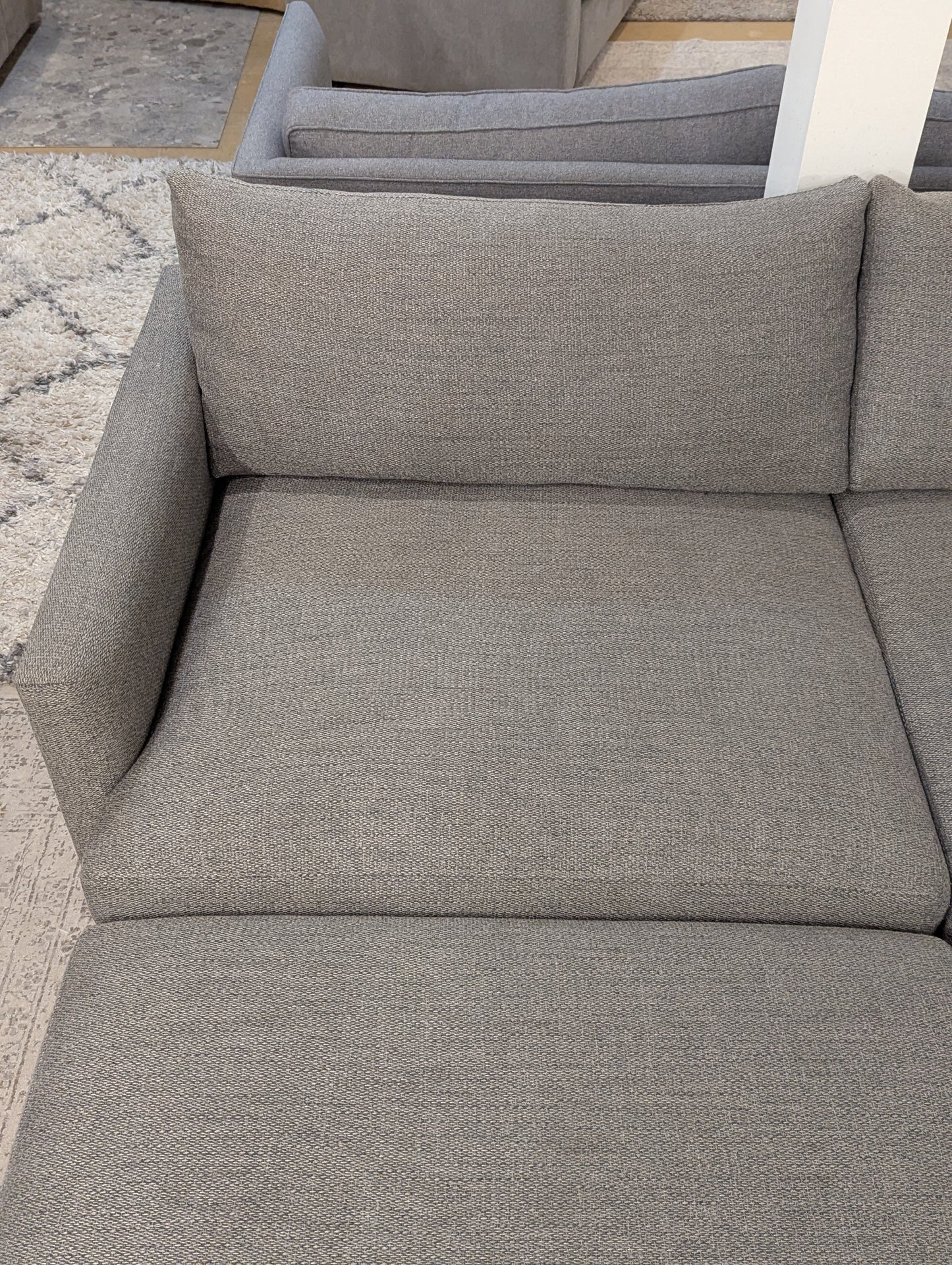 Crate and Barrel Lounge Sofa + Storage Ottomans