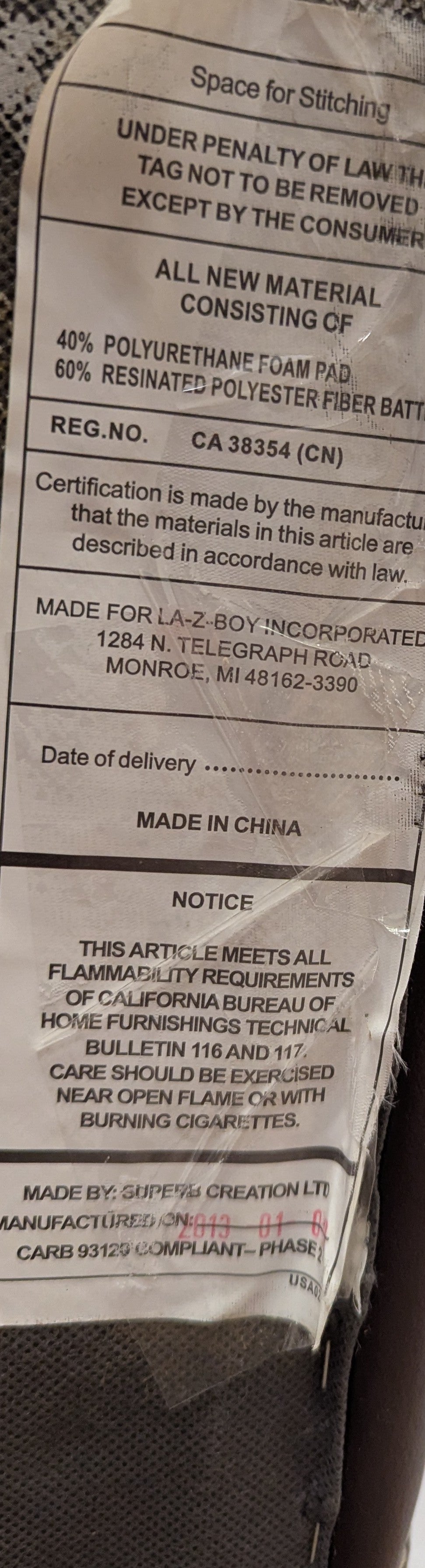 La-Z-Boy Dexter Stationary Leather Sofa