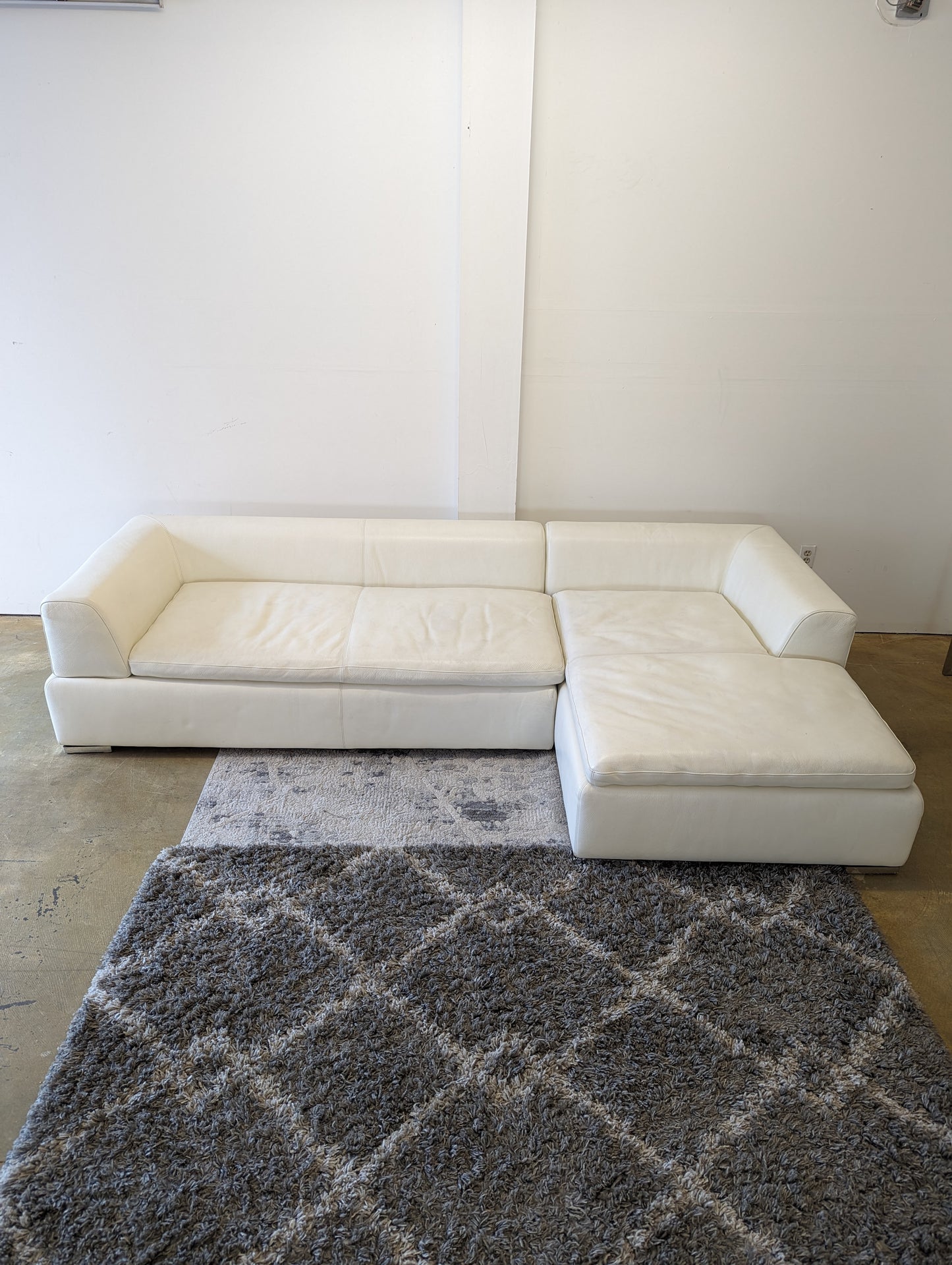 Natuzzi Italia 3 Piece Leather Sectional