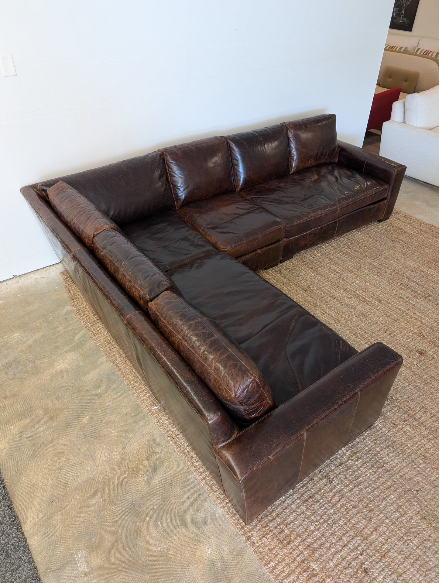 Restoration Hardware Maxwell Leather Sectional