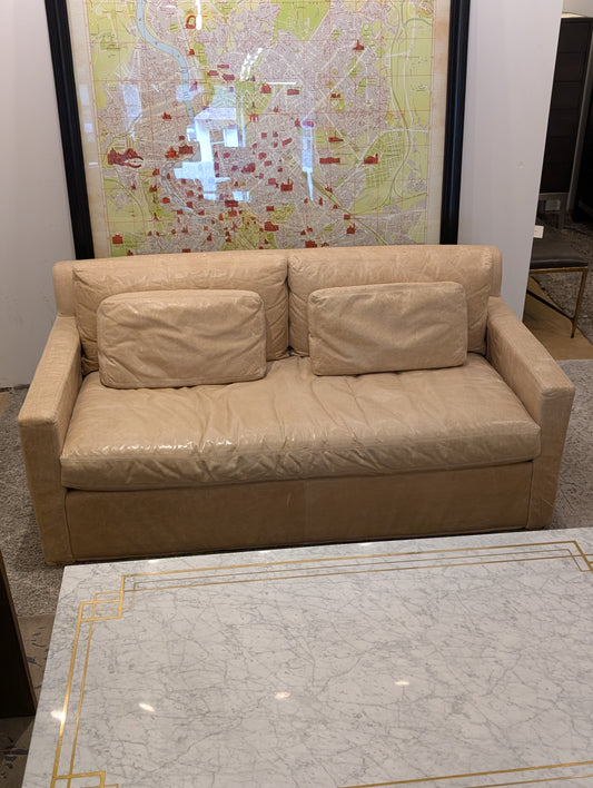 Restoration Hardware Belgian Track Arm Leather Sofa (2 available)