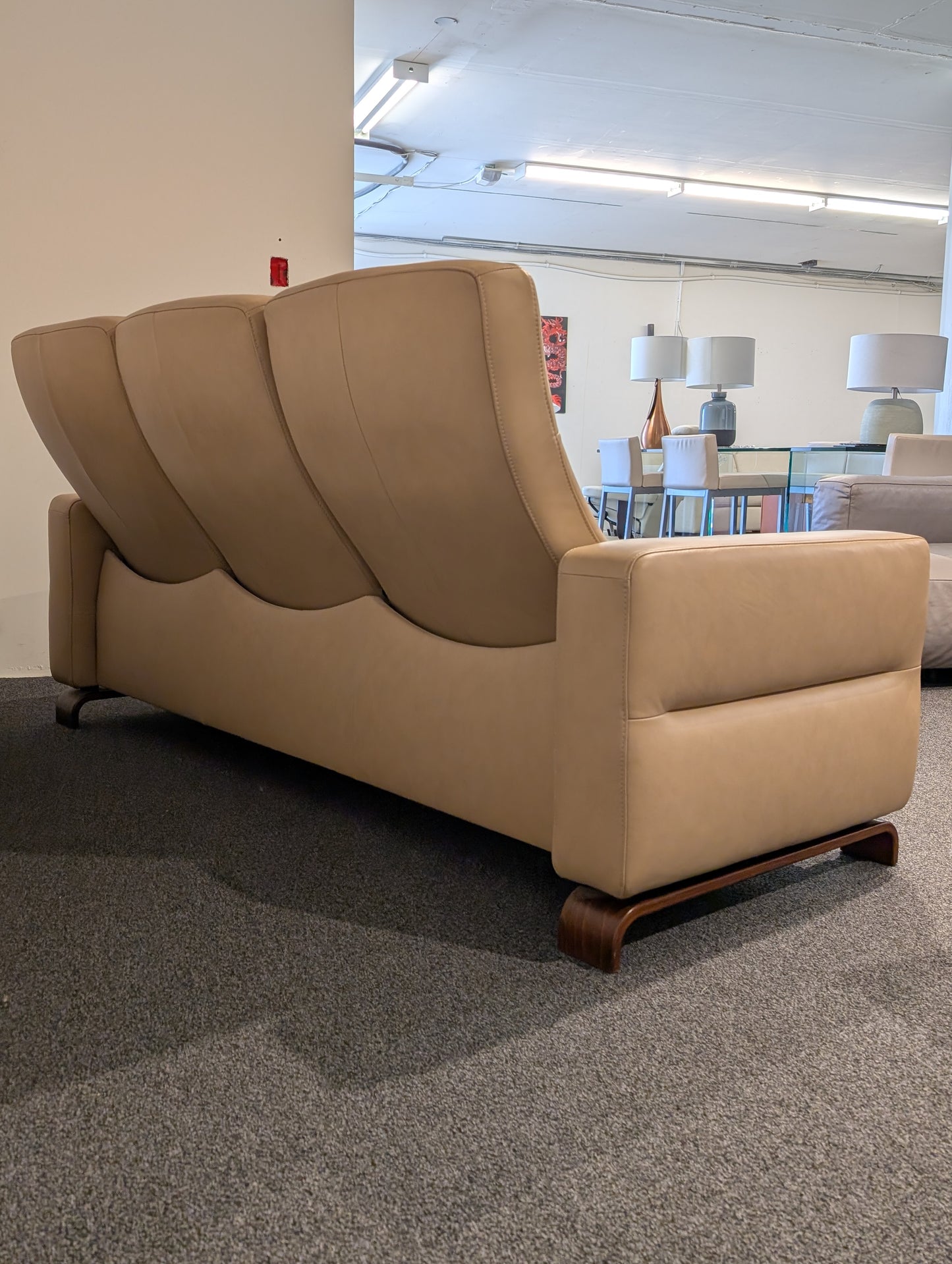 Ekornes Stressless Wave Leather Reclining Sofa