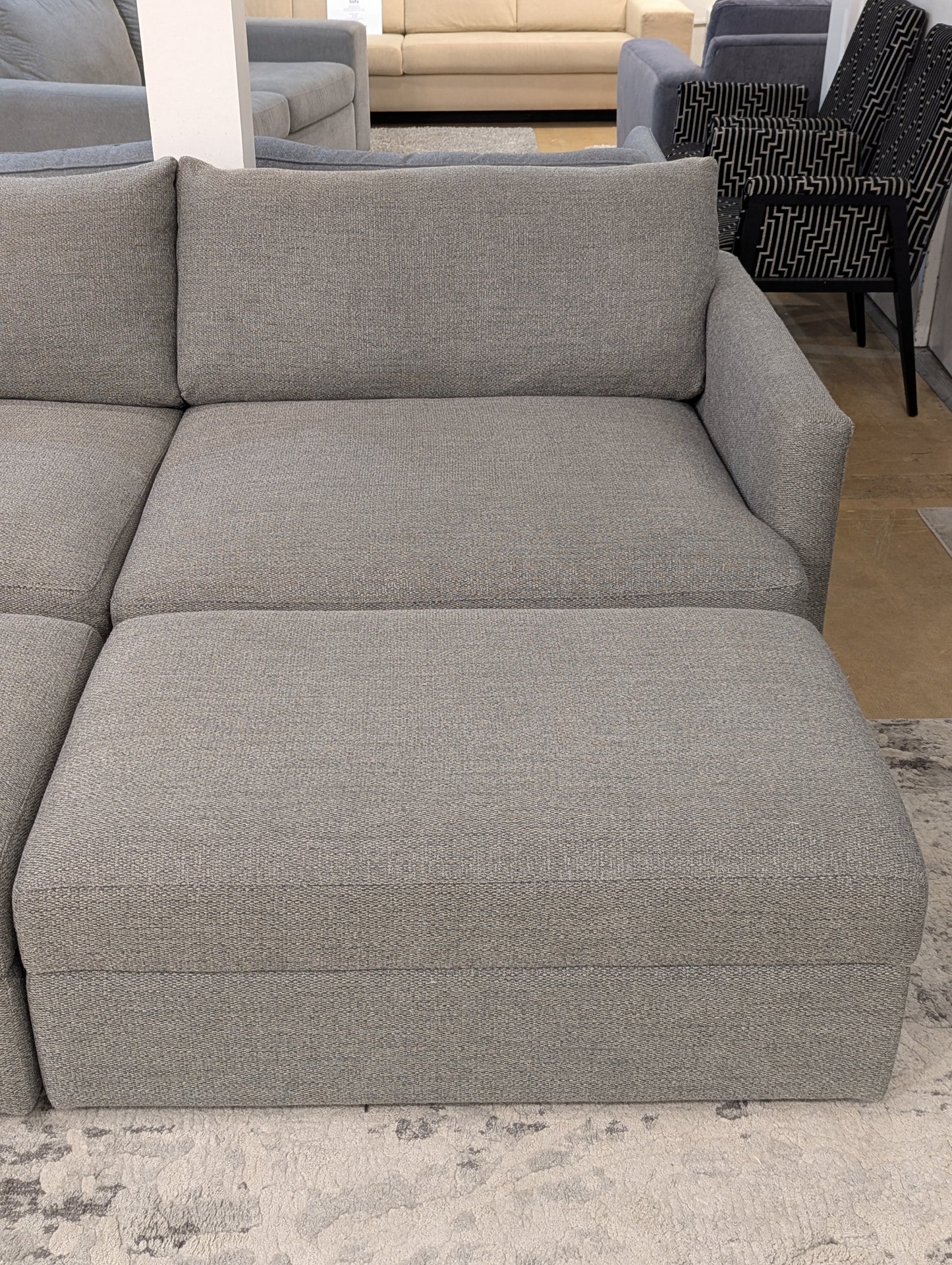 Crate and Barrel Lounge Sofa + Storage Ottomans