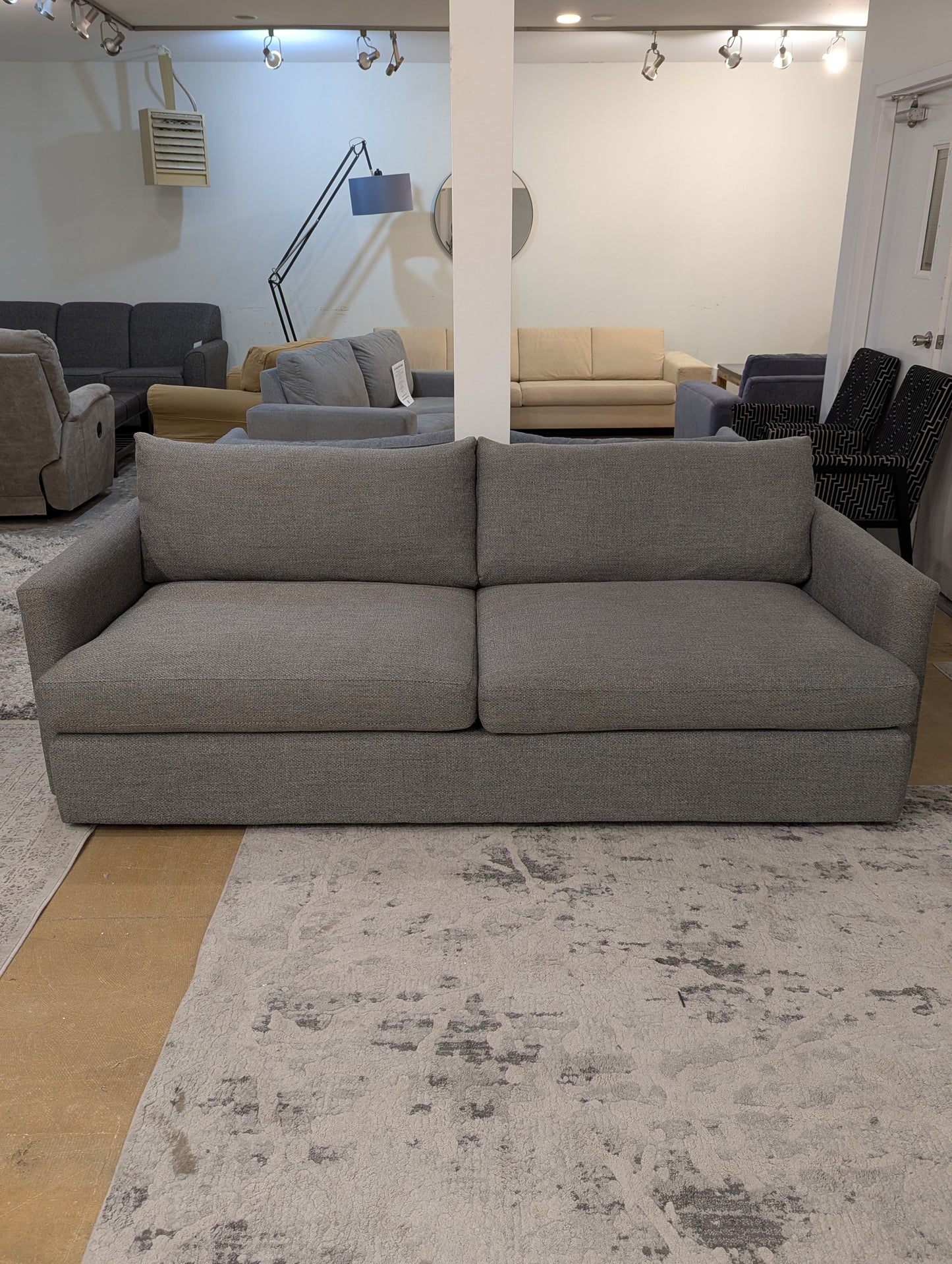 Crate and Barrel Lounge Sofa + Storage Ottomans
