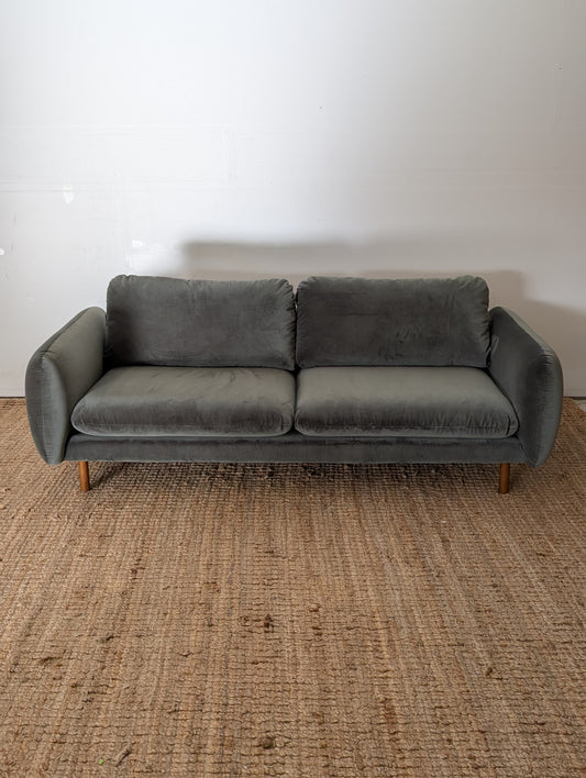 Article Sanders 85.5" Velvet Sofa - Plush Pacific Green