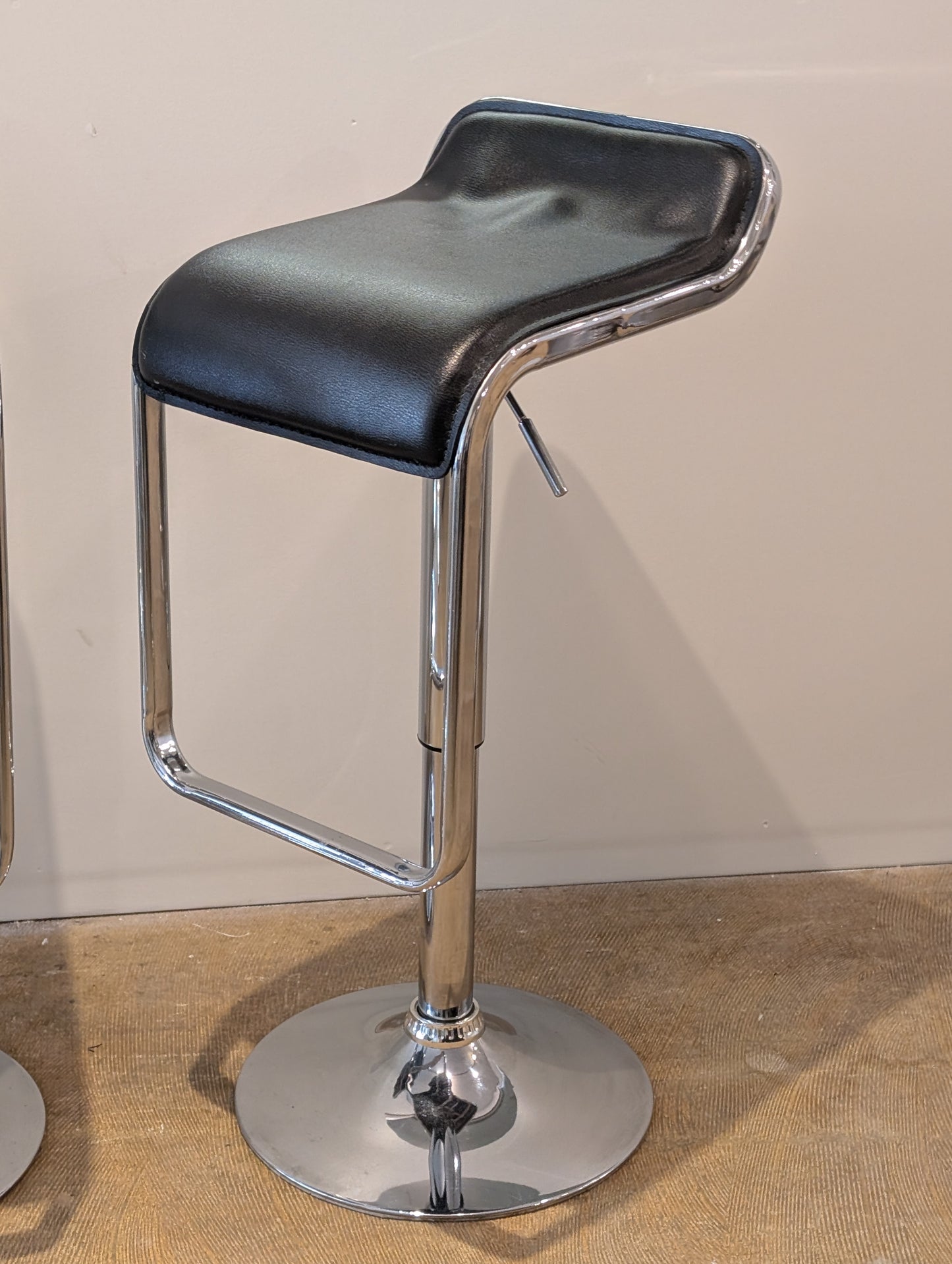 Black Leather Barstool