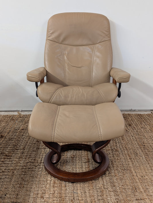 Ekornes Stressless Consul Reclining Chair + Ottoman