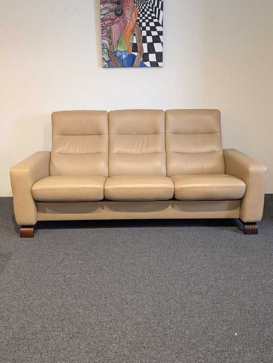 Ekornes Stressless Wave Leather Reclining Sofa