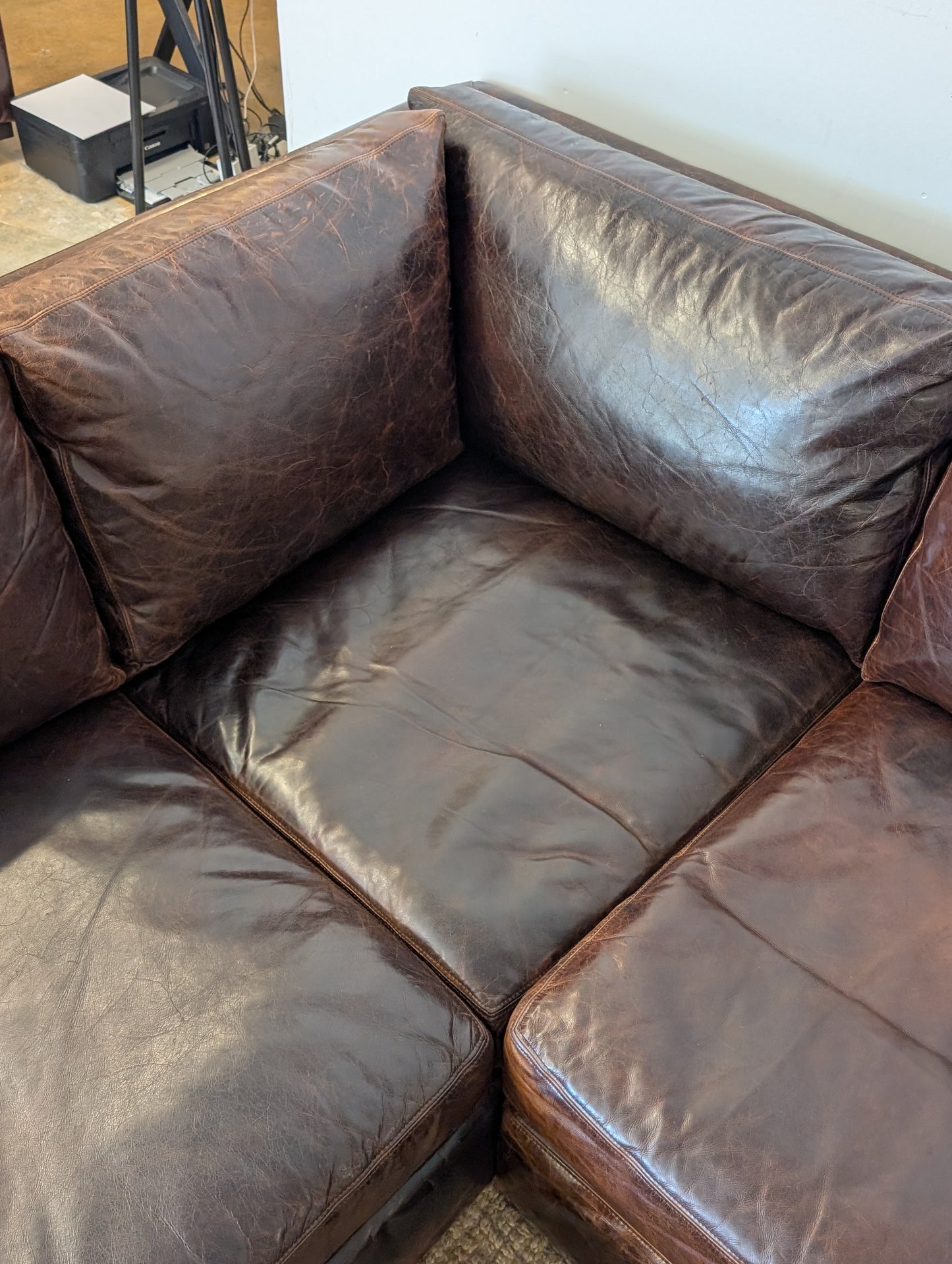 Restoration Hardware Maxwell Leather Sectional