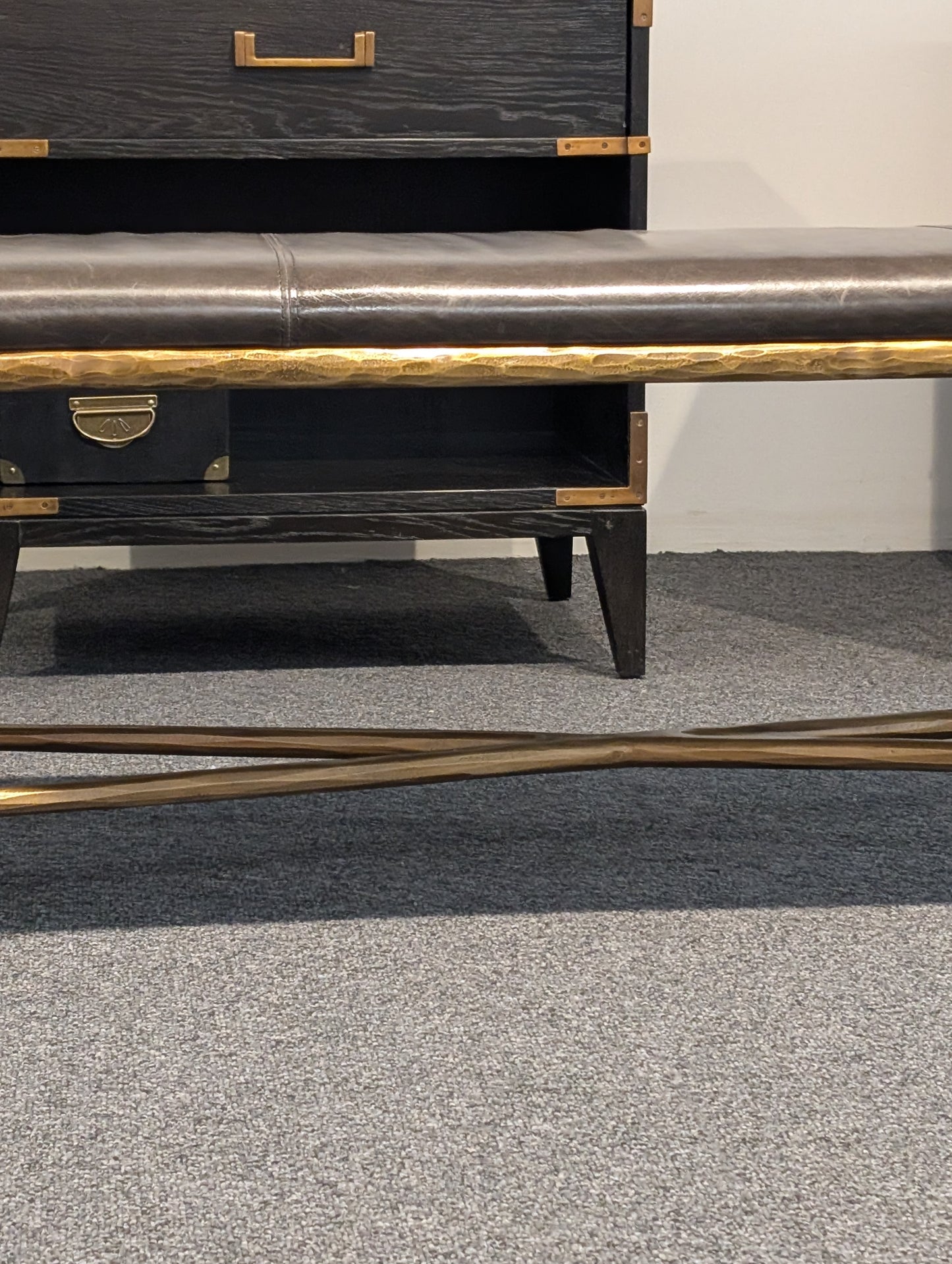 Restoration Hardware Thadeus Leather End Of Bed Bench