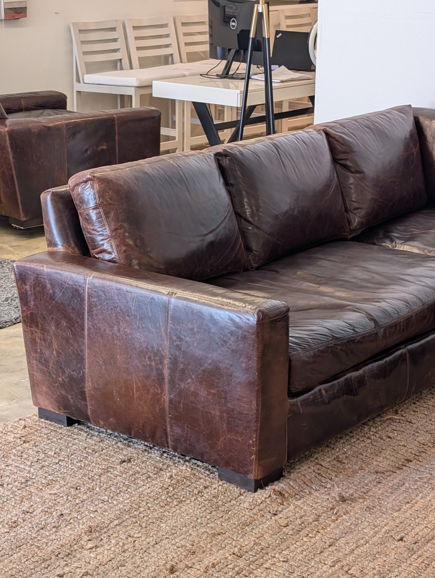 Restoration Hardware Maxwell Leather Sectional