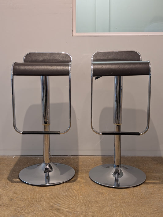 Black Leather Barstool