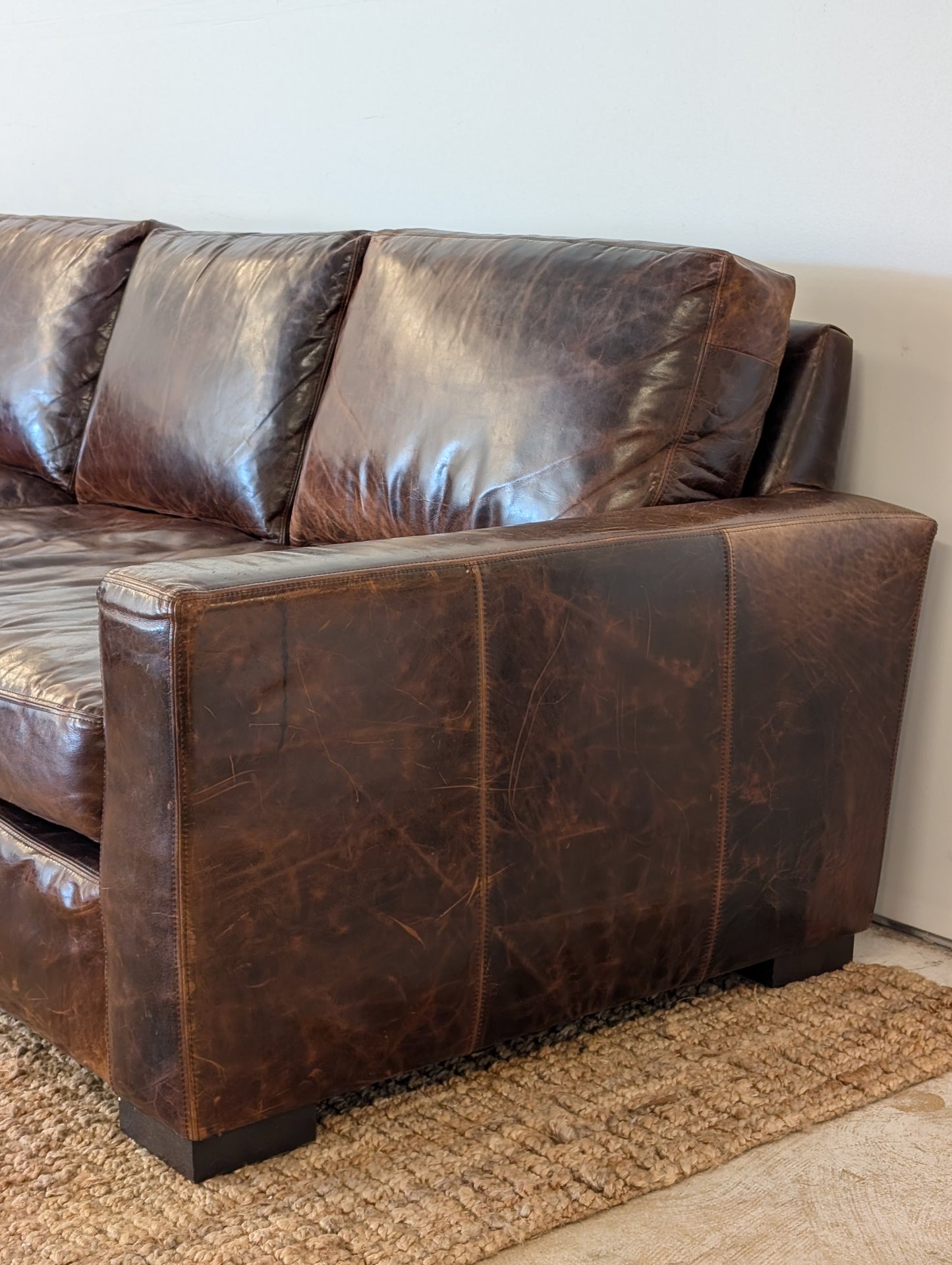 Restoration Hardware Maxwell Leather Sectional