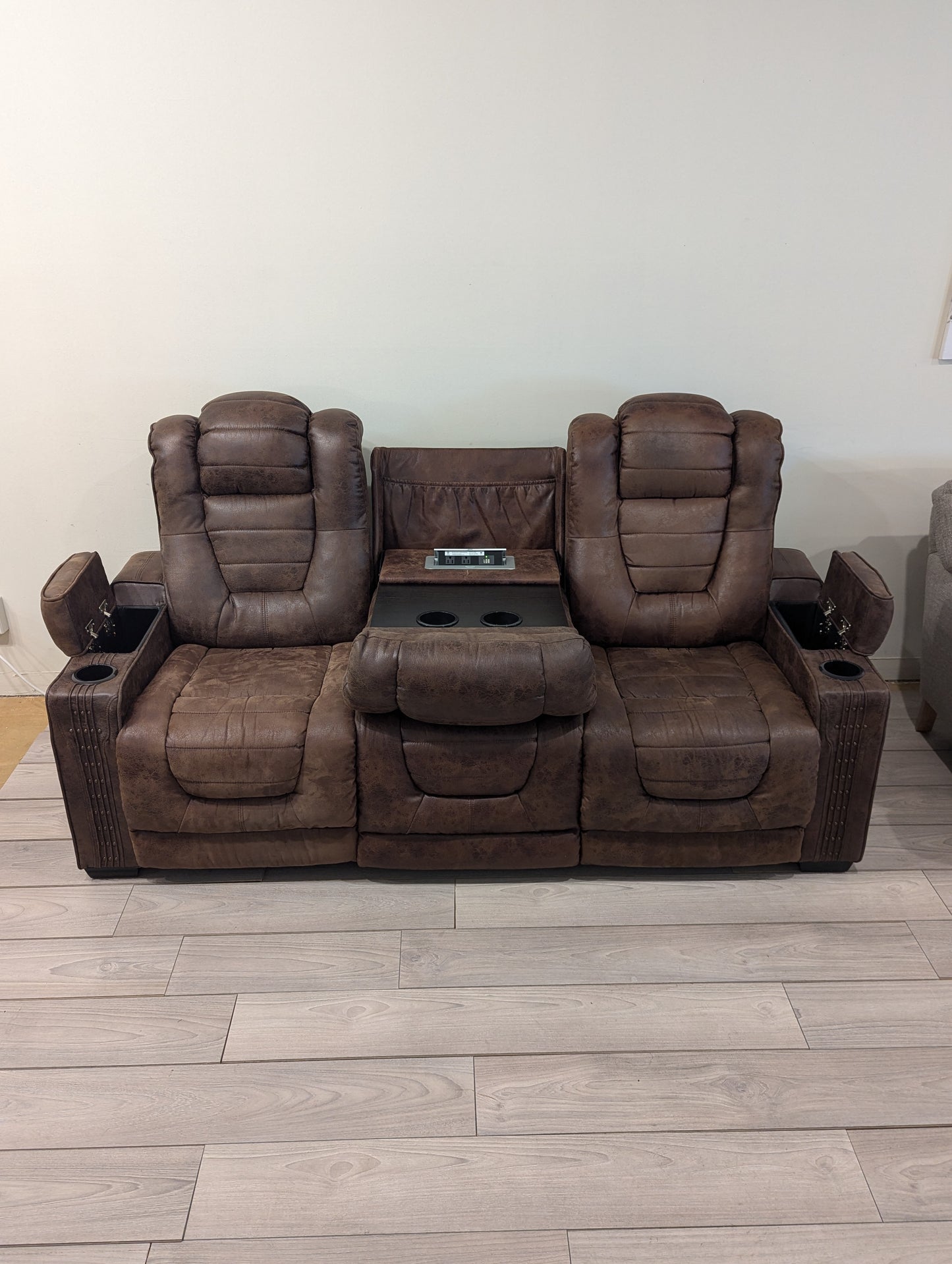 Ashley Owners Box Power Reclining Loveseat with Console