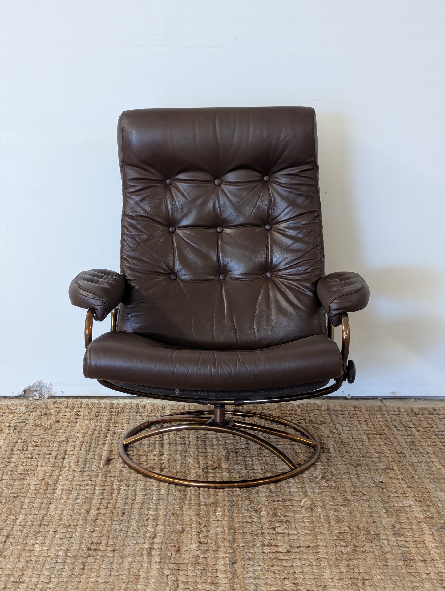 Vintage Ekornes Stressless Reclining Lounge Chair + Ottoman