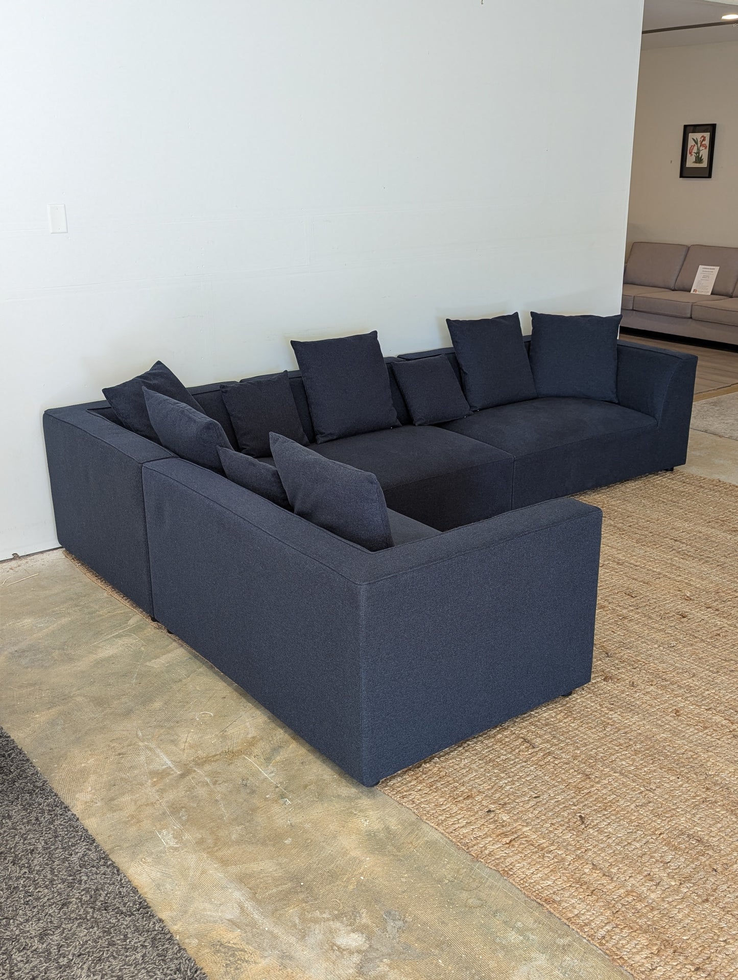 Large Blue Modern Sectional