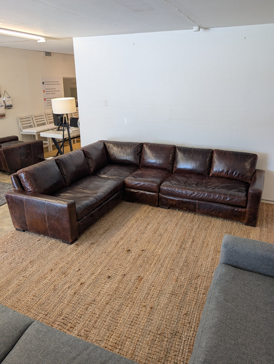 Restoration Hardware Maxwell Leather Sectional