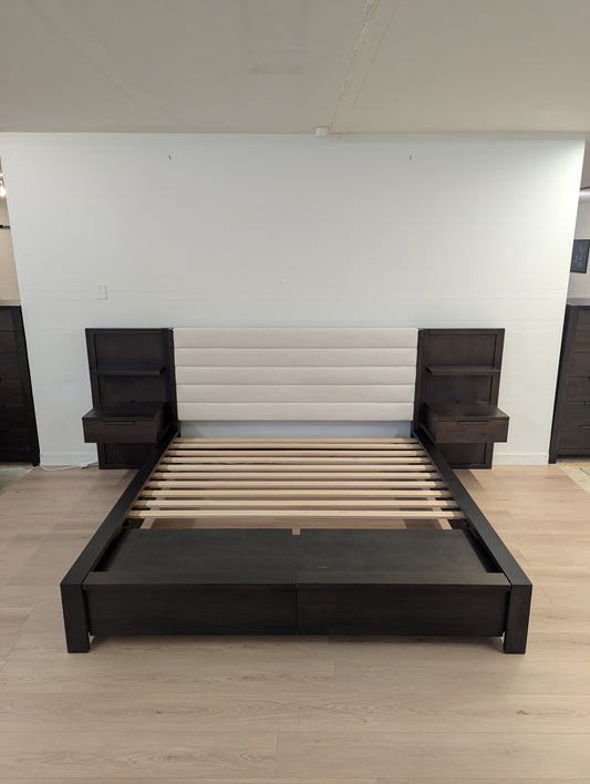 West Bros Furniture Phase Upholstered Bed W/ Nightstands