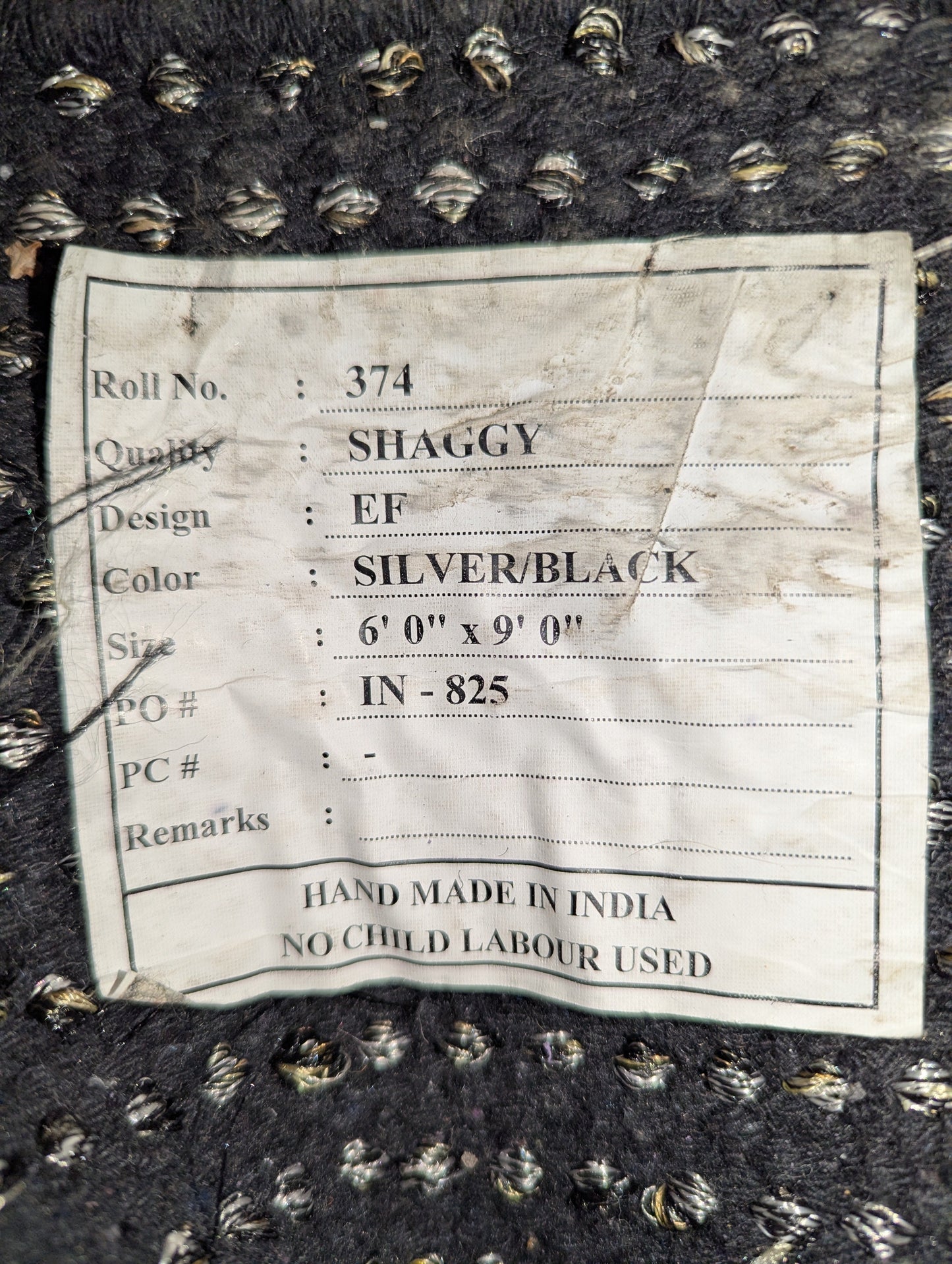 Hand Made Shaggy Rug 6' X 9'