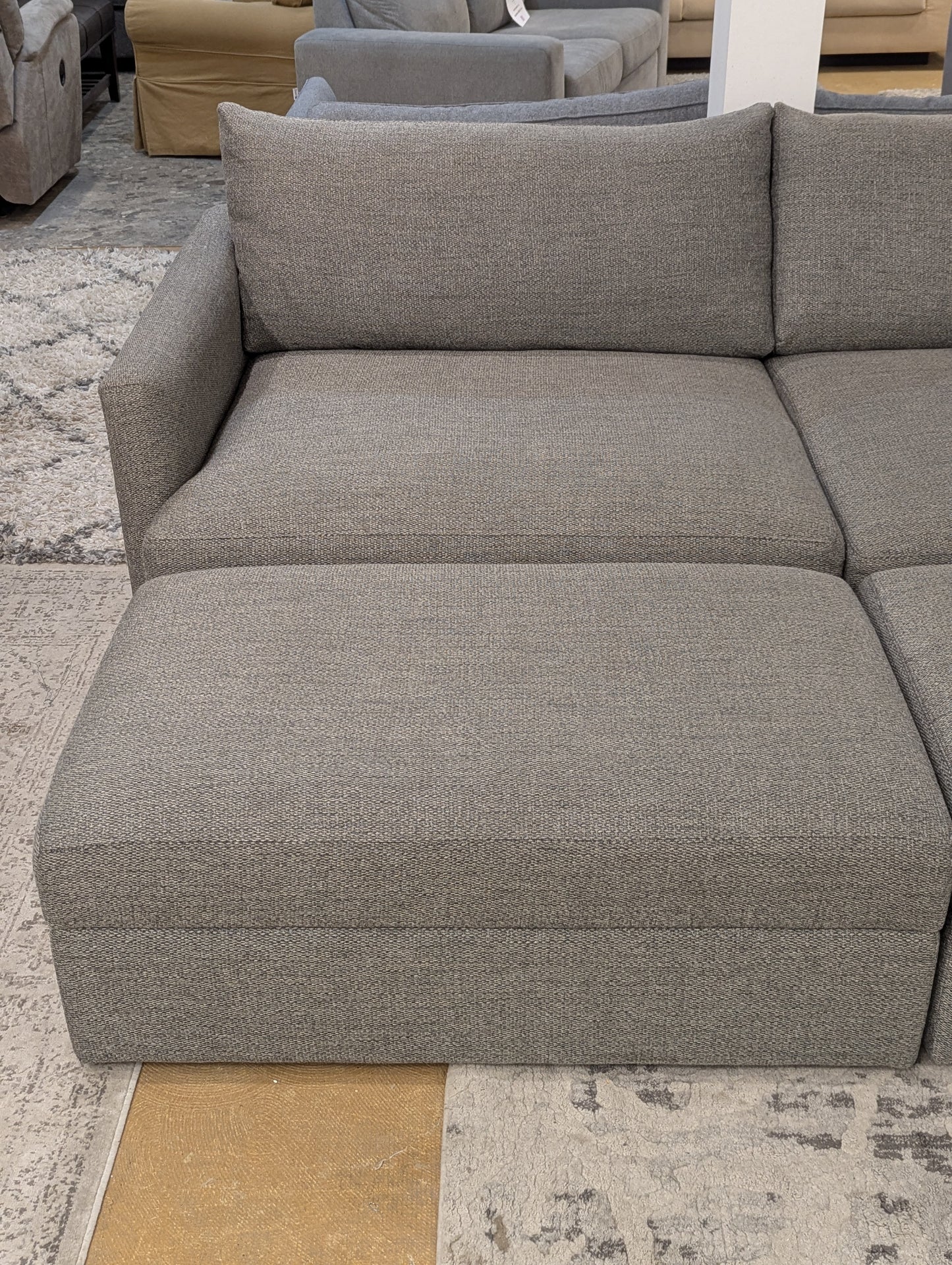 Crate and Barrel Lounge Sofa + Storage Ottomans