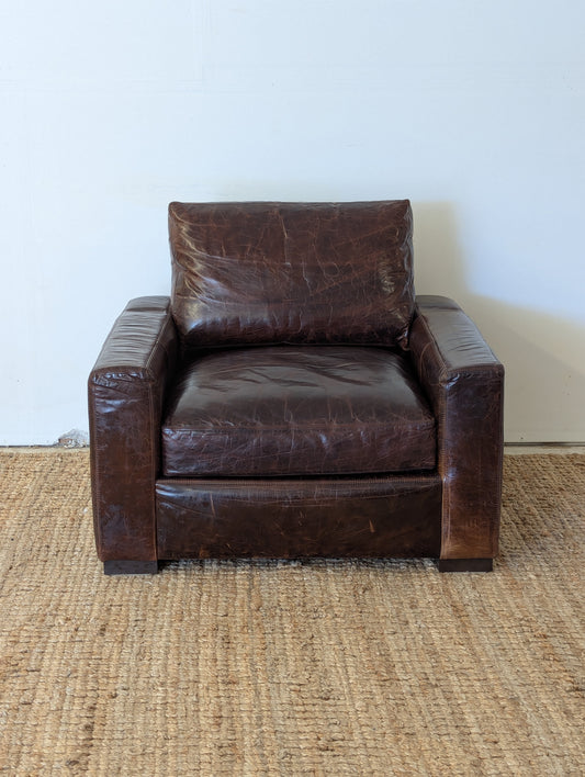 Restoration Hardware Maxwell Leather Chair (2 Available)