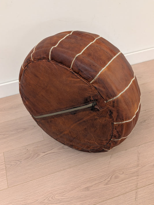Leather Pouf