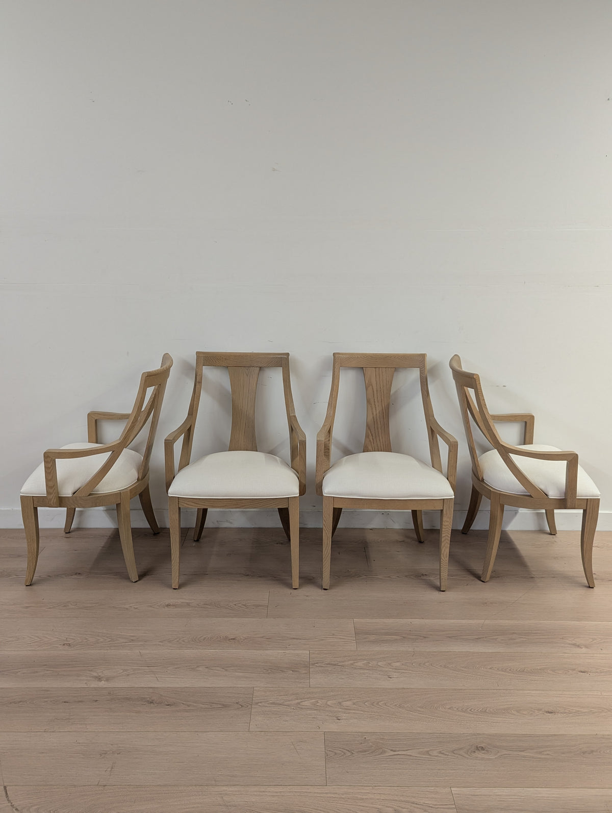Ethan Allen Paulson White Oak Dining Chairs (Set of 4)
