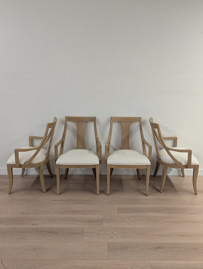 Ethan Allen Paulson White Oak Dining Chairs (Set of 4)