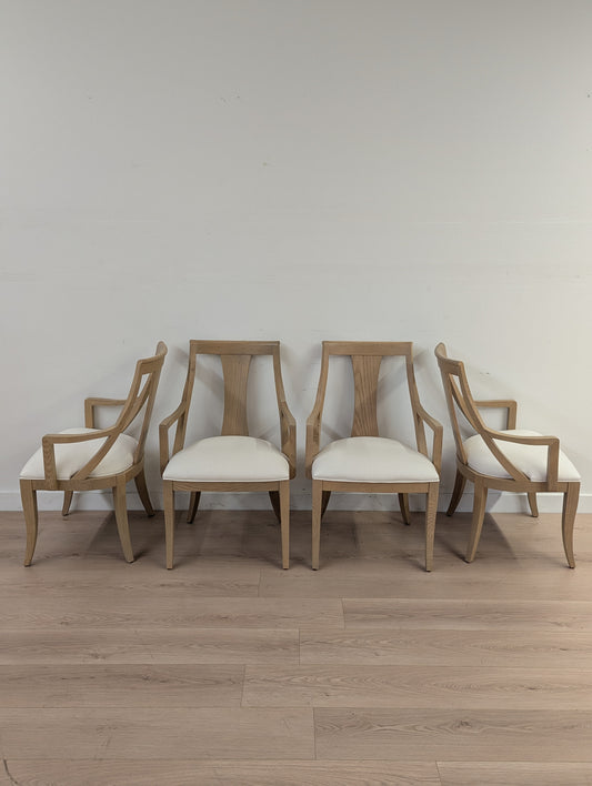 Ethan Allen Paulson White Oak Dining Chairs (Set of 4)