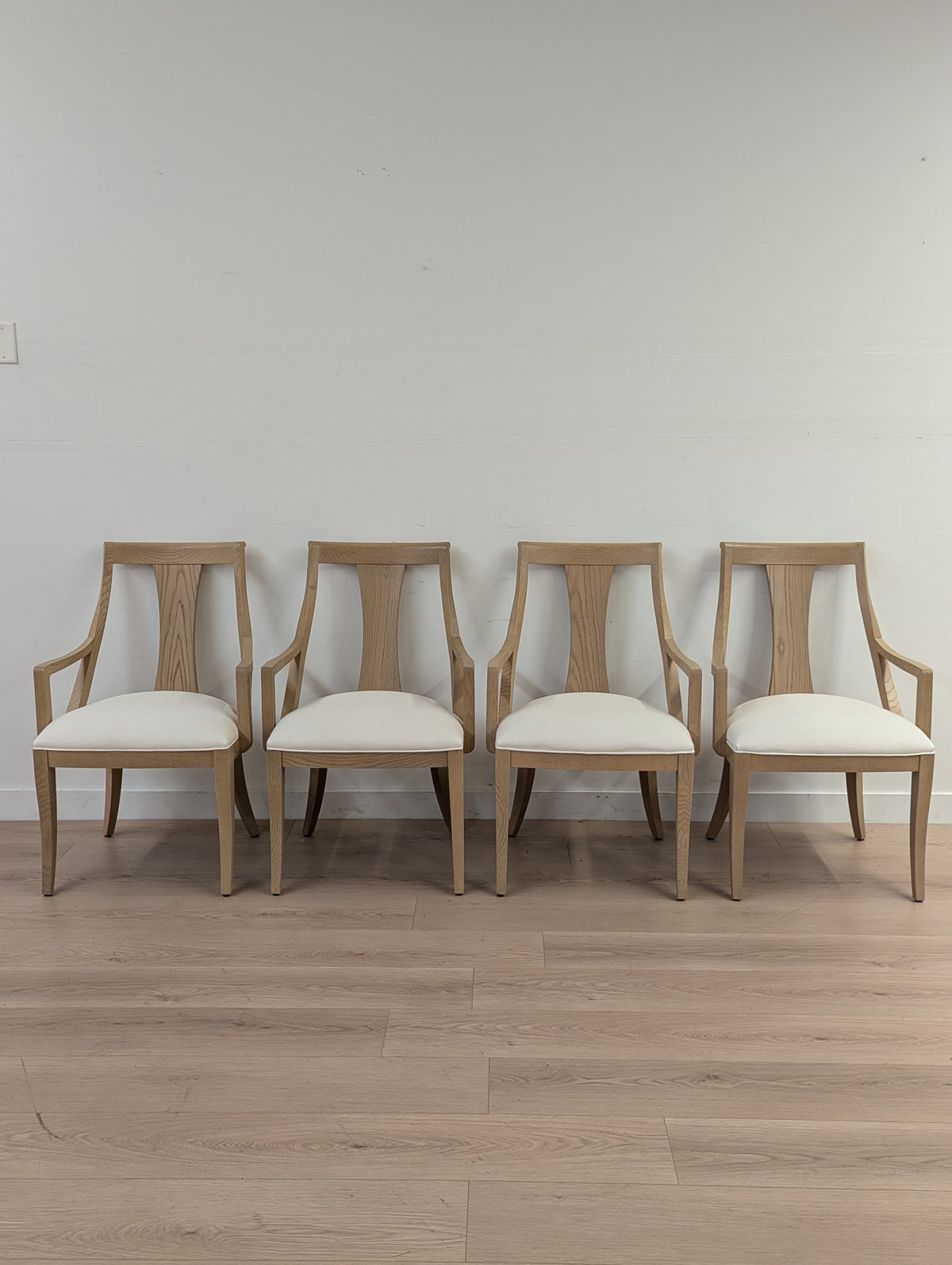Ethan Allen Paulson White Oak Dining Chairs (Set of 4)