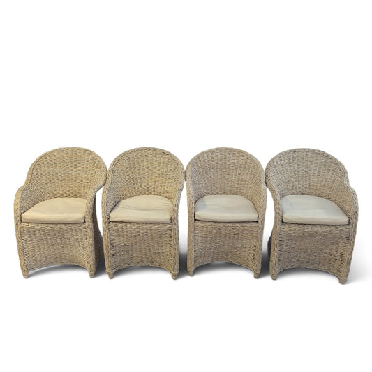 InsideOut Homestore Wicker Club Chairs (Set of 4)